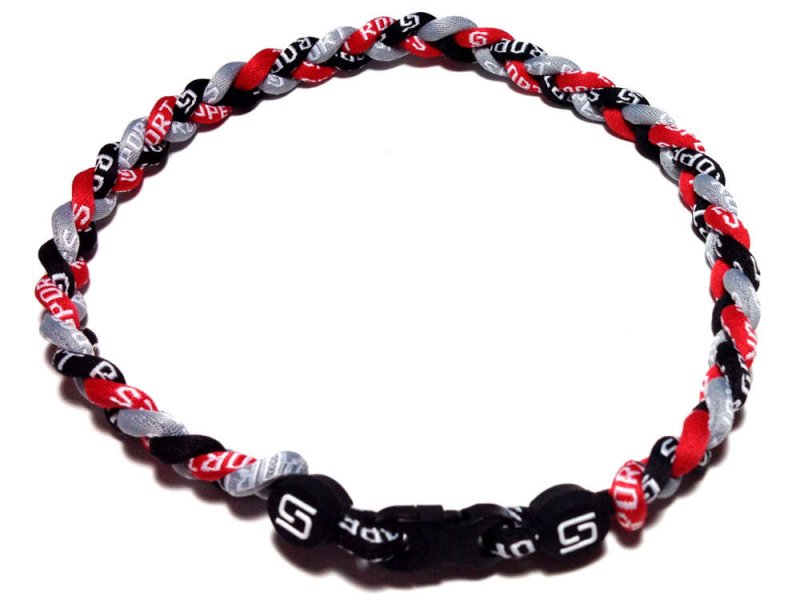  Triple Titanium Necklace (Red/Gray/Black)