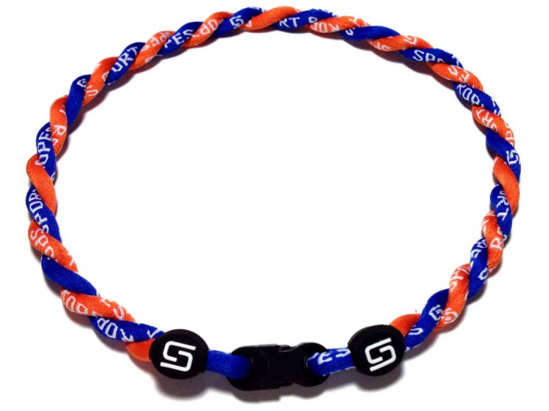  Double Titanium Necklace (Blue/Orange)