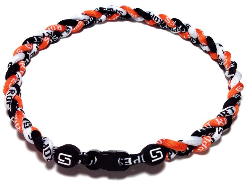  Triple Titanium Necklace (Orange/Black/White)