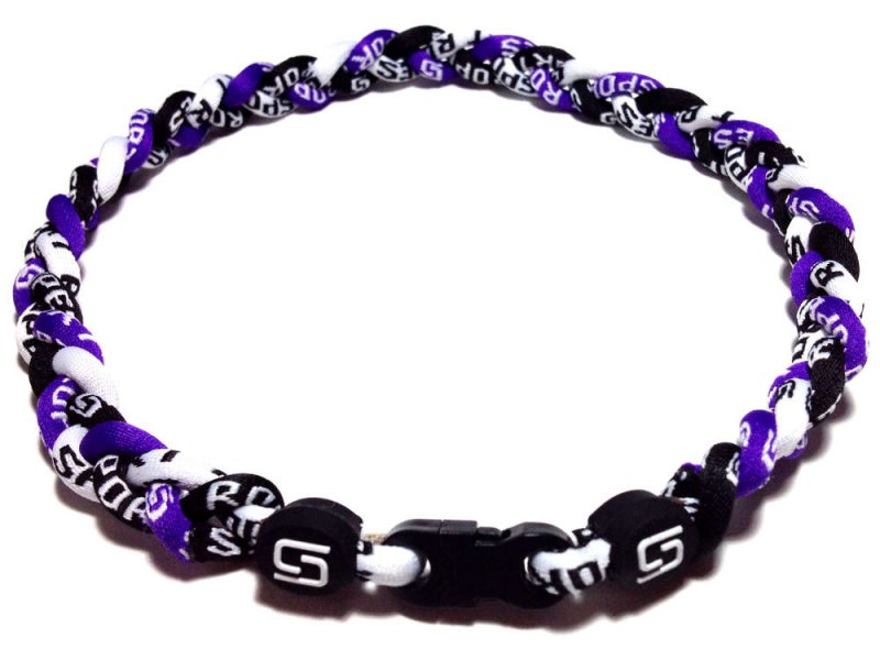  Triple Titanium Necklace (Purple/Black/White)