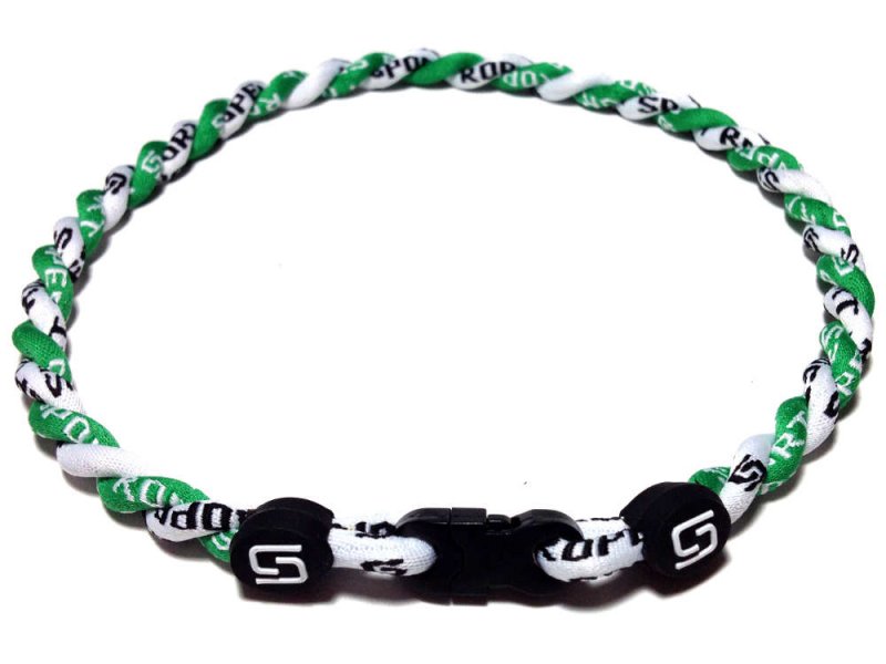 Double Titanium Necklace (Green/White)