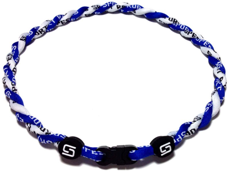  Double Titanium Necklace (Blue/White)
