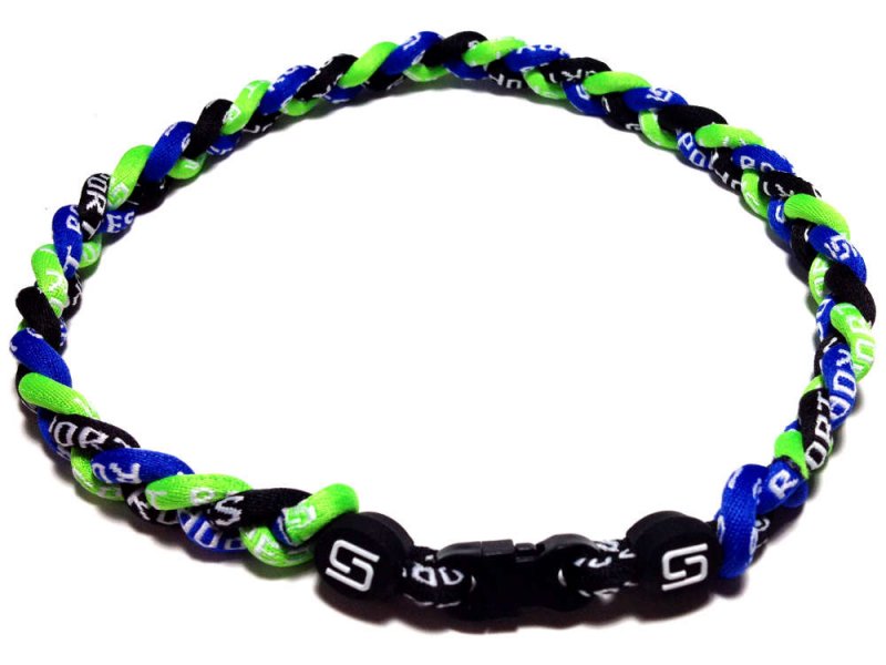  Triple Titanium Necklace (Blue/Lime/Black)