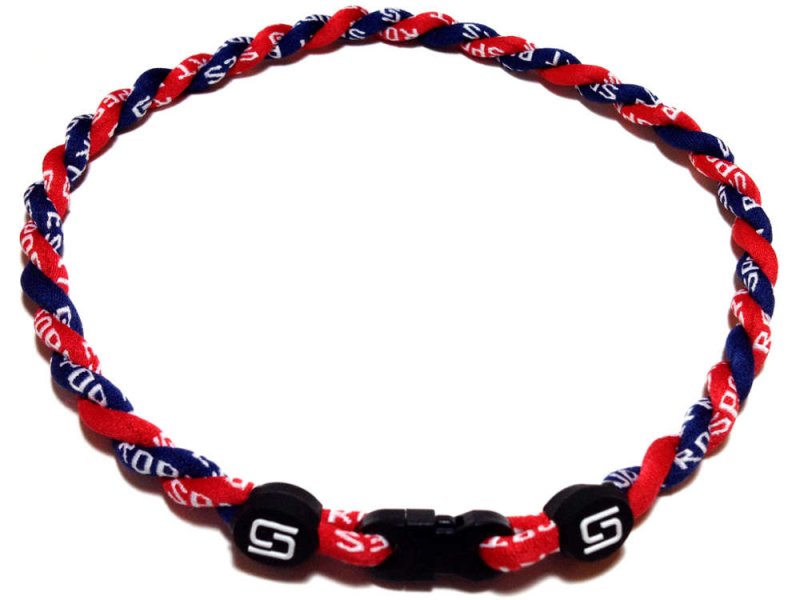 Double Titanium Necklace (Navy/Red)