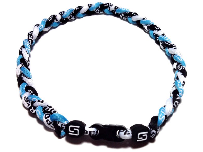  Triple Titanium Necklace (Light Blue/Black/White)