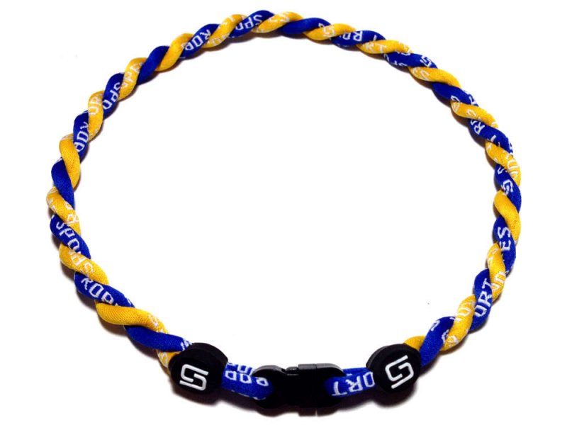  Double Titanium Necklace (Blue/Yellow)