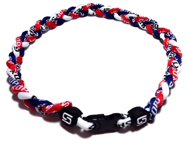  Triple Titanium Necklace (Red/White/Navy)