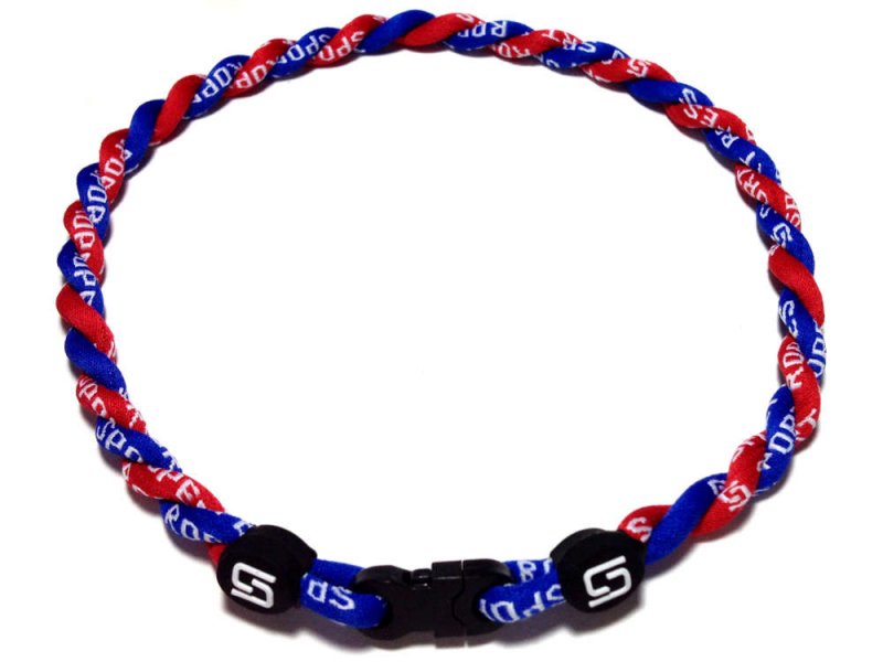  Double Titanium Necklace (Blue/Red)