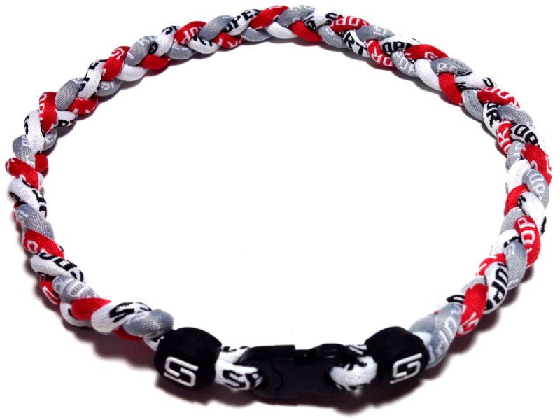  Triple Titanium Necklace (Red/Gray/White)