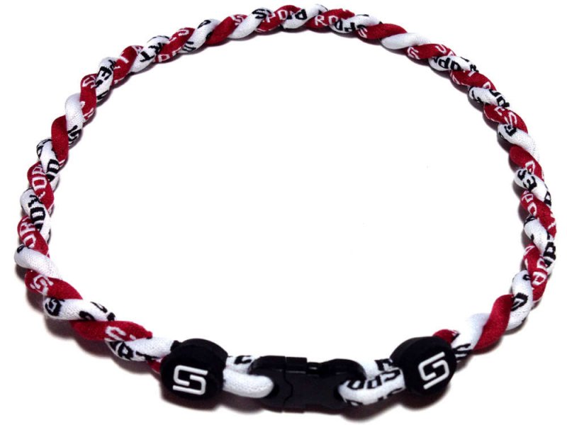  Double Titanium Necklace (Maroon/White)