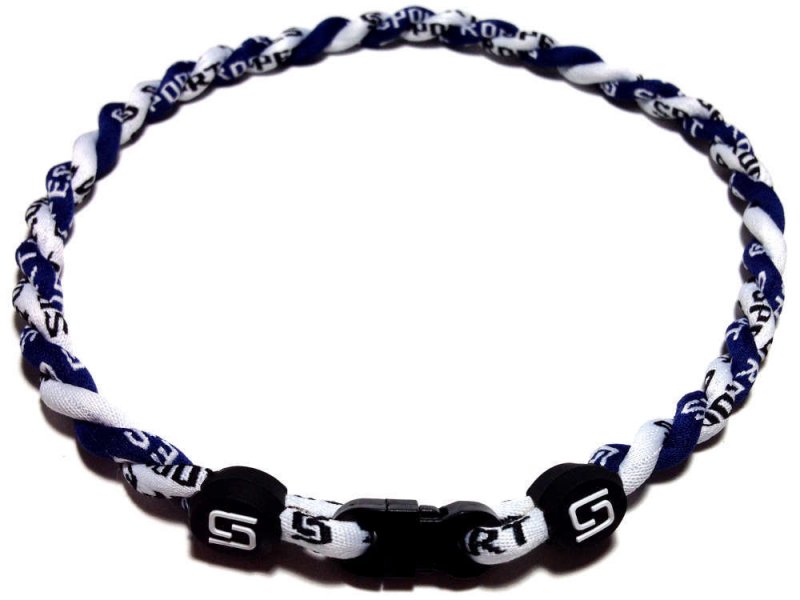  Double Titanium Necklace (Navy/White)
