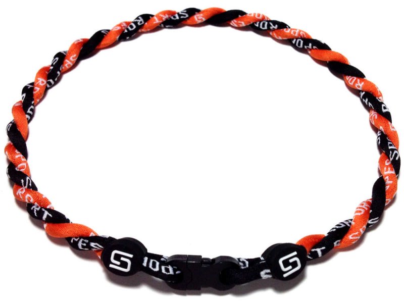  Double Titanium Necklace (Orange/Black)