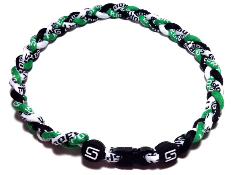  Triple Titanium Necklace (Green/Black/White)