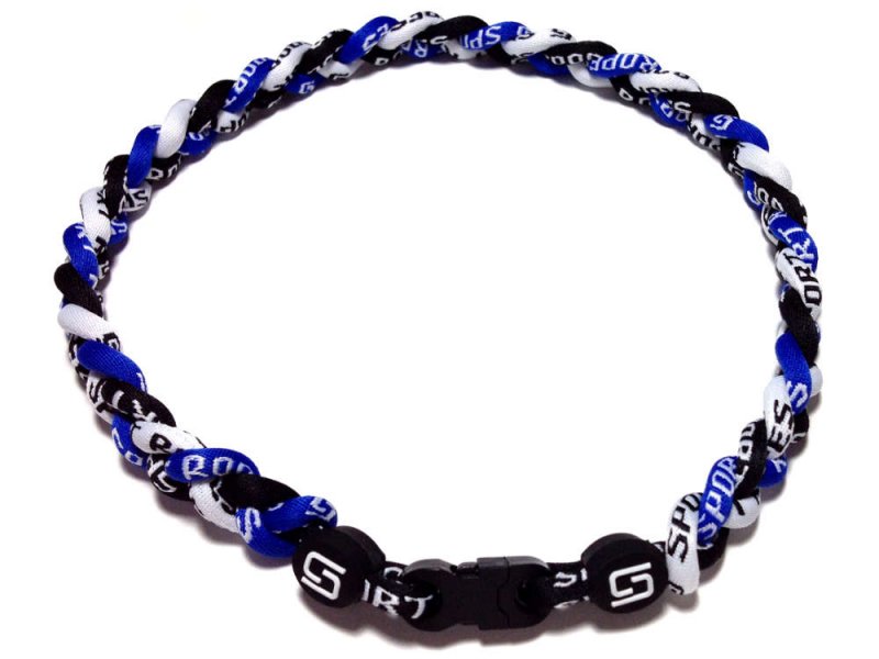  Triple Titanium Necklace (Blue/Black/White)