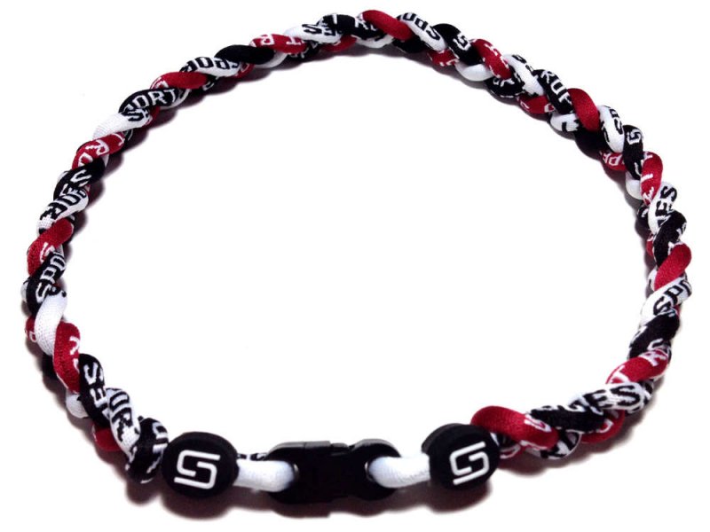 Triple Titanium Necklace (Maroon/Black/White)