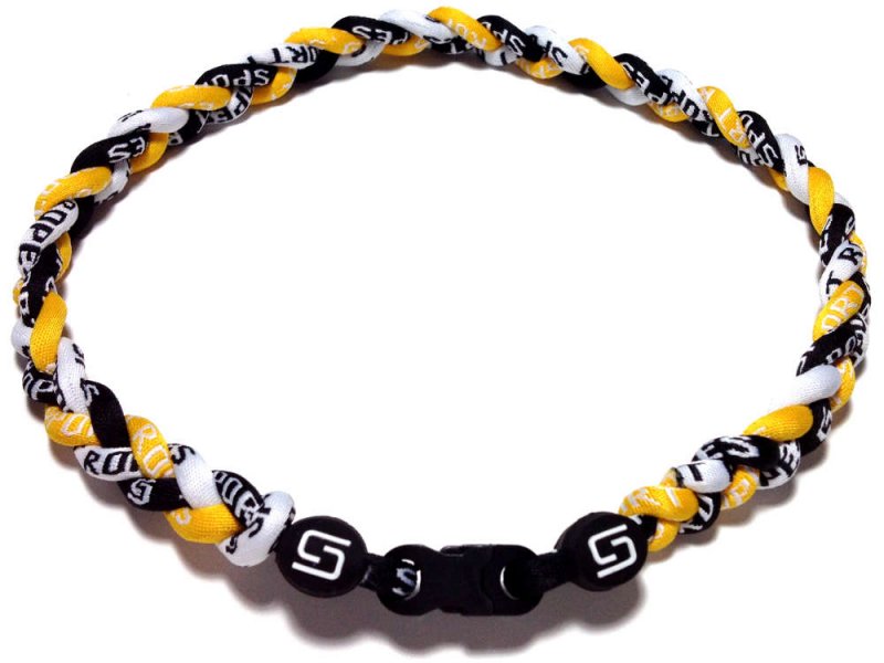  Triple Titanium Necklace (Yellow/Black/White)